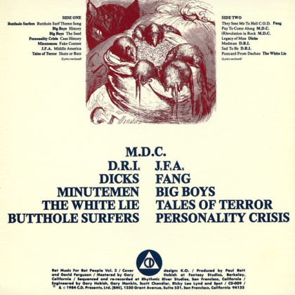 Various Artists – Rat Music for Rat People Vol. 2 - back cover